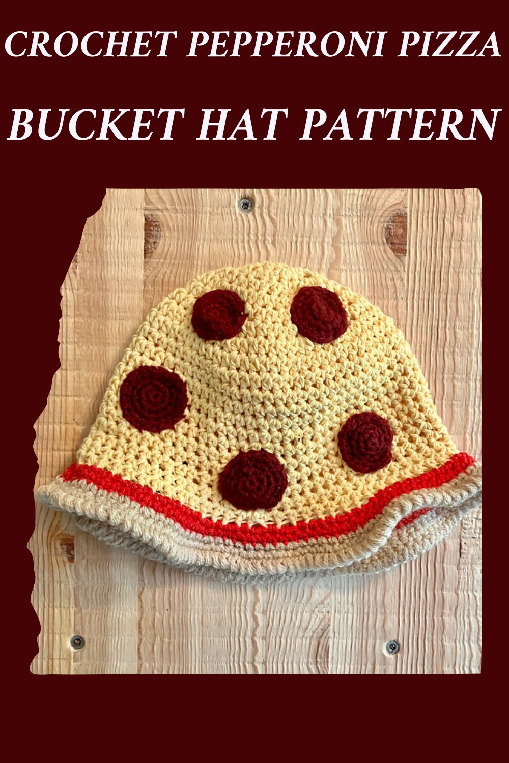 Crochet Pepperoni Pizza Bucket Hat Pattern