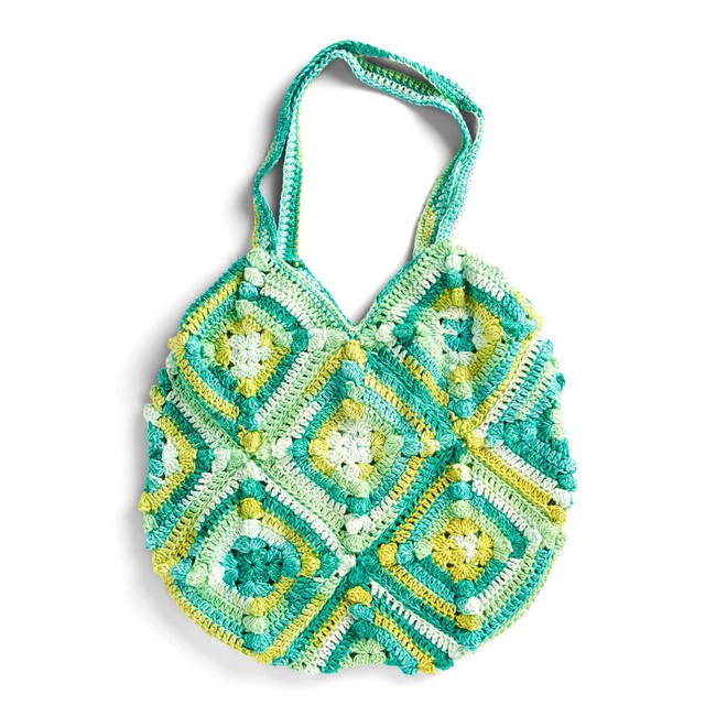 Crochet Popcorn Square Tote Pattern