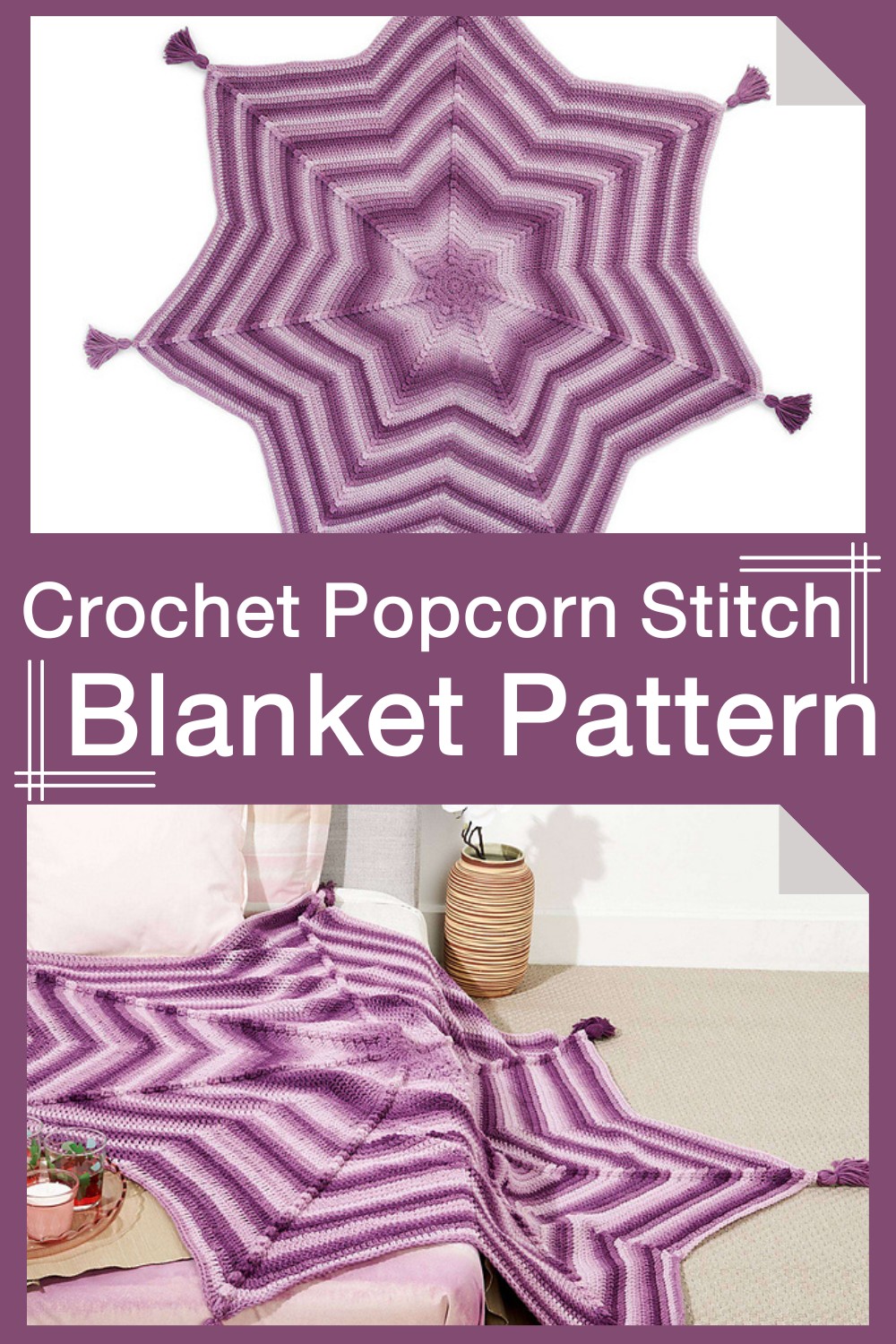 Crochet Popcorn Stitch Blanket Pattern