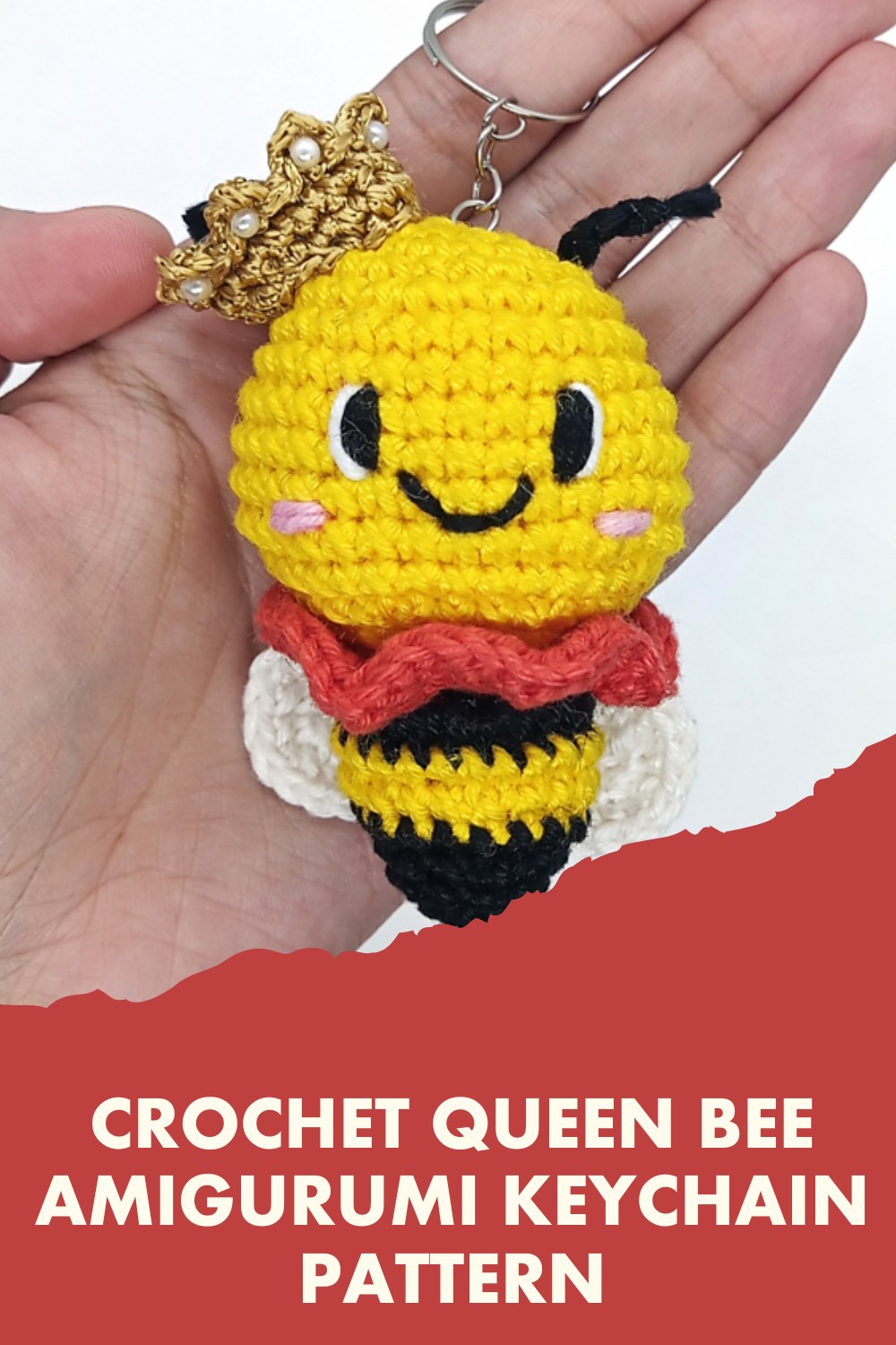 Crochet Queen Bee Amigurumi Keychain Pattern