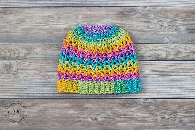 Crochet Rainbow Love Hat Pattern