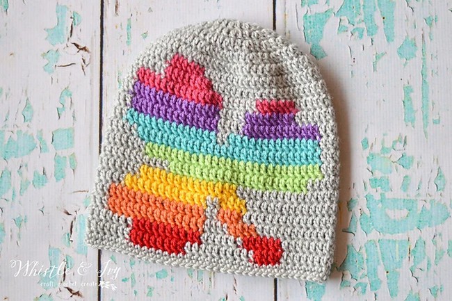 Crochet Rainbow Shamrock Slouchy Pattern