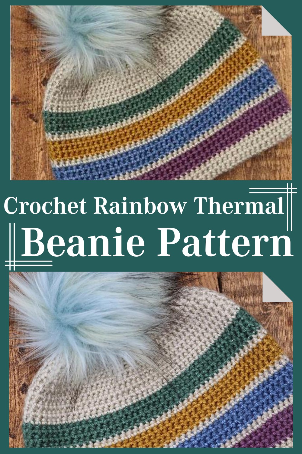 Crochet Rainbow Thermal Beanie Pattern