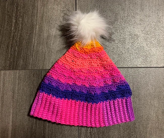 Crochet Rainbow Winter Hat Pattern