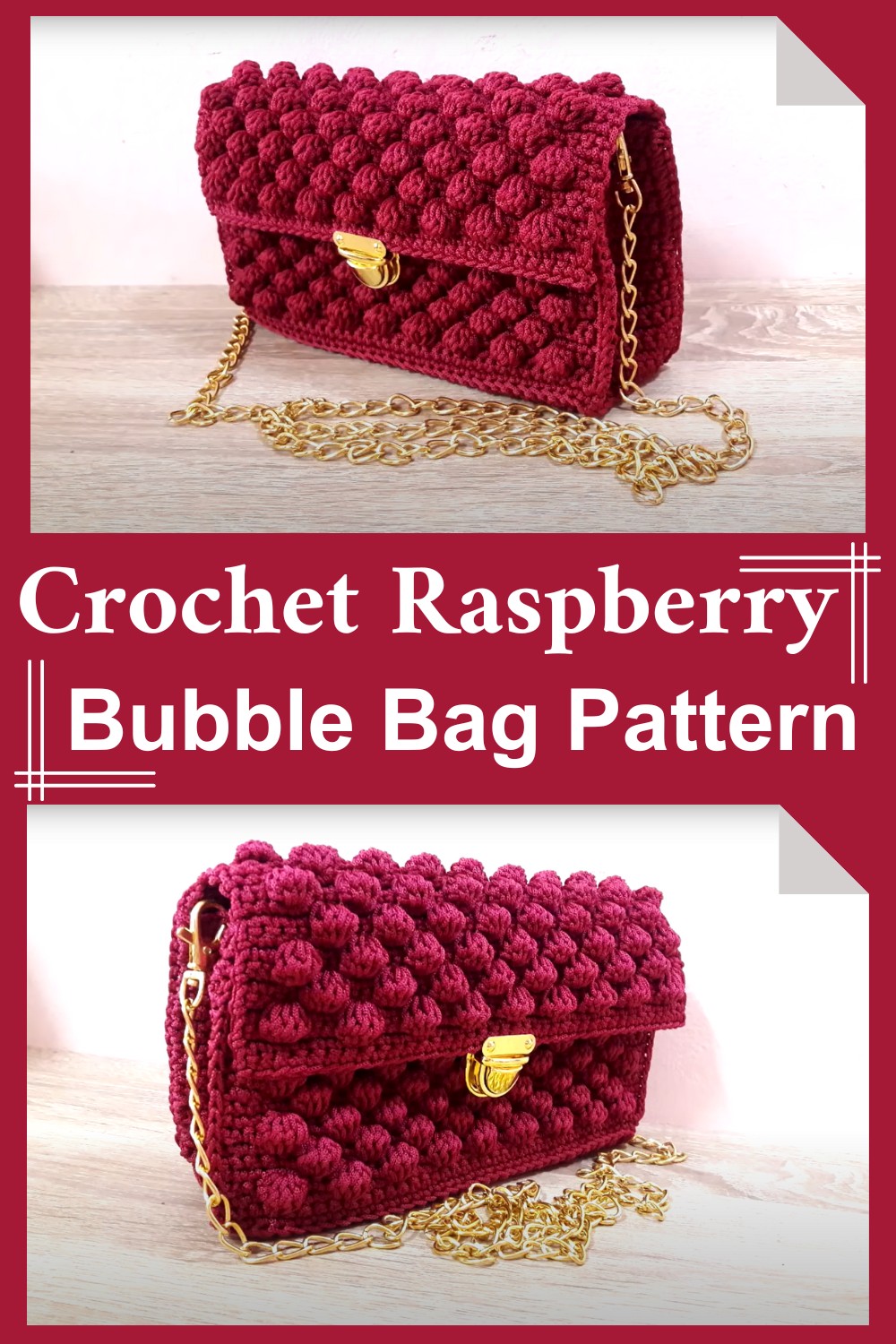 Crochet Raspberry Bubble Bag Pattern