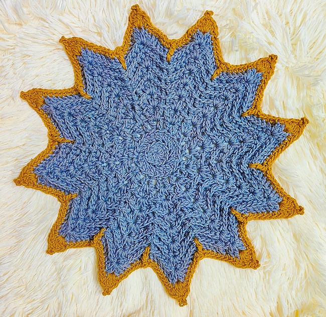 Crochet Ribbed Star Placemat Pattern 