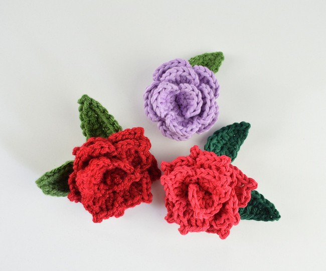 Crochet Rose Applique Pattern