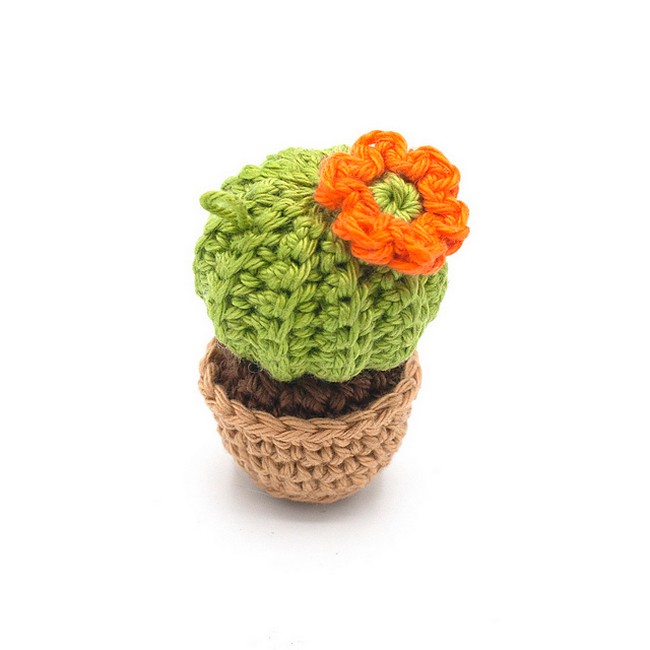 Crochet Round Cactus Keychain Pattern