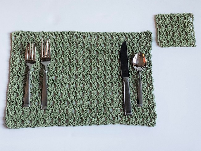 Crochet Sagebrush Placemat & Coaster Set Pattern