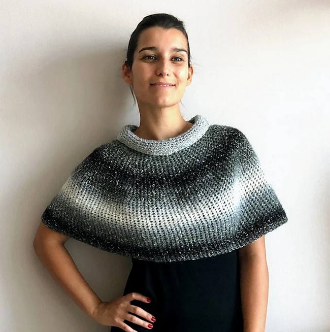 Crochet Silver Lining Capelet Pattern