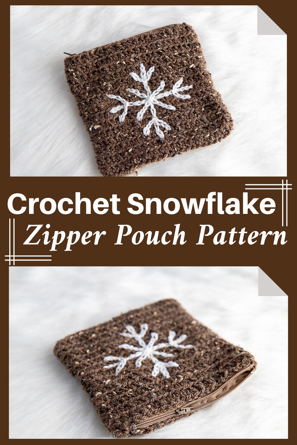 Crochet Snowflake Zipper Pouch Pattern