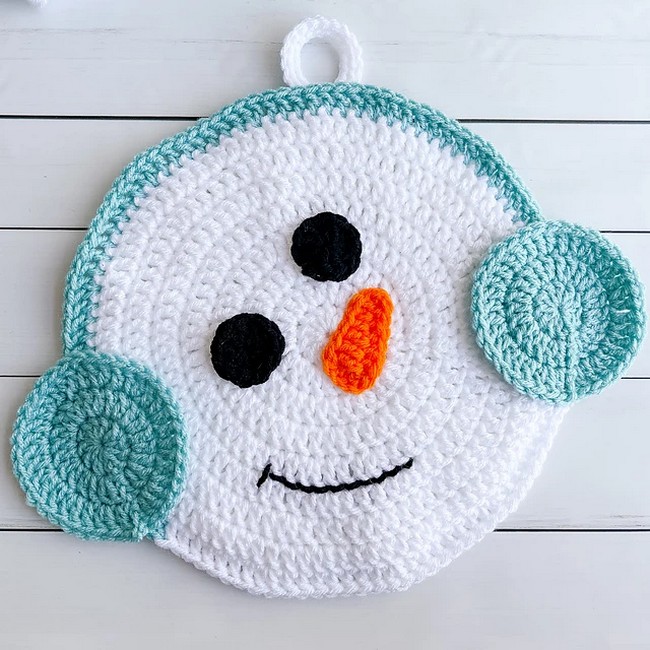 Crochet Snowman Hot Pad Pattern