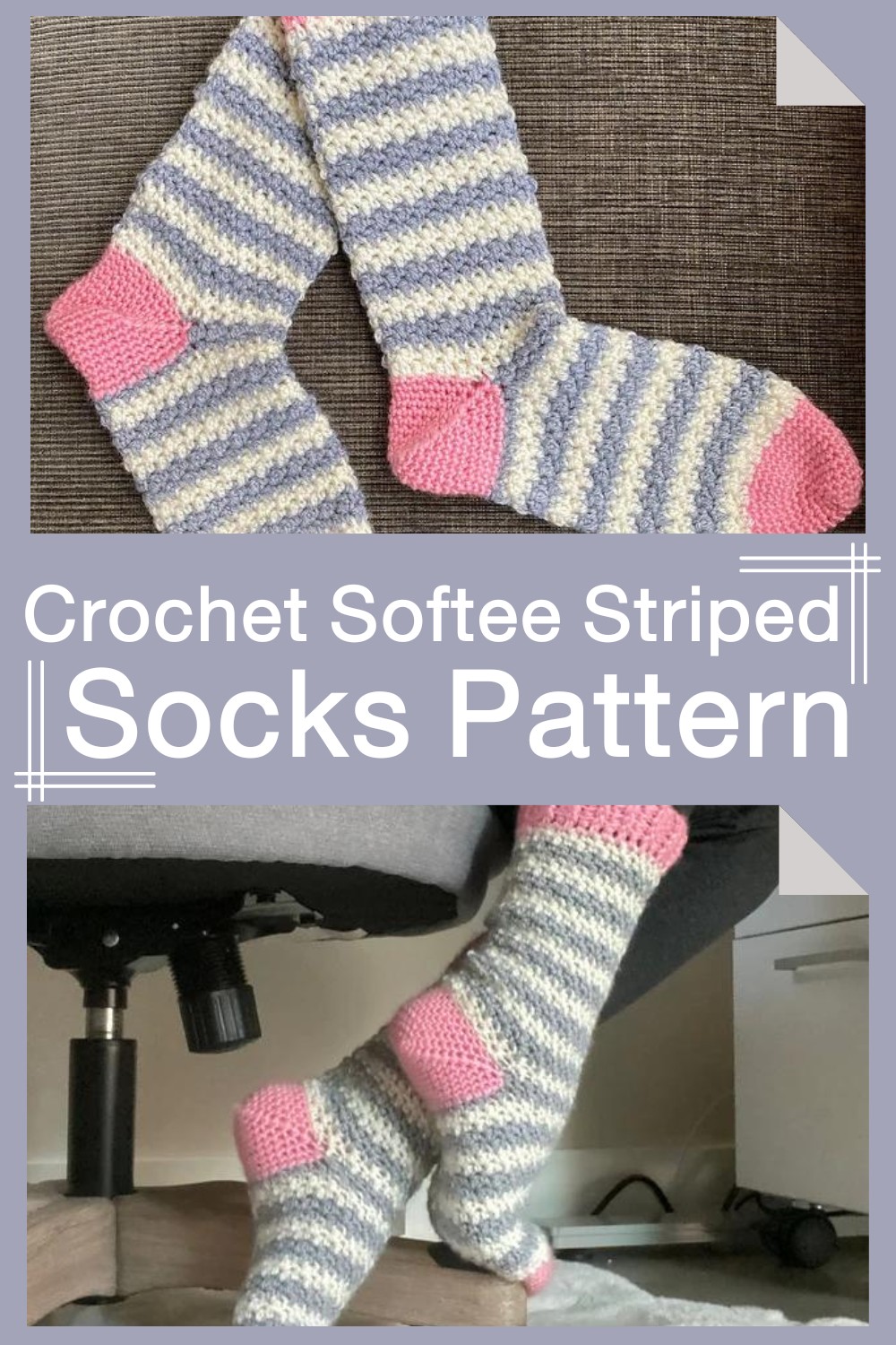 Crochet Softee Striped Socks Pattern