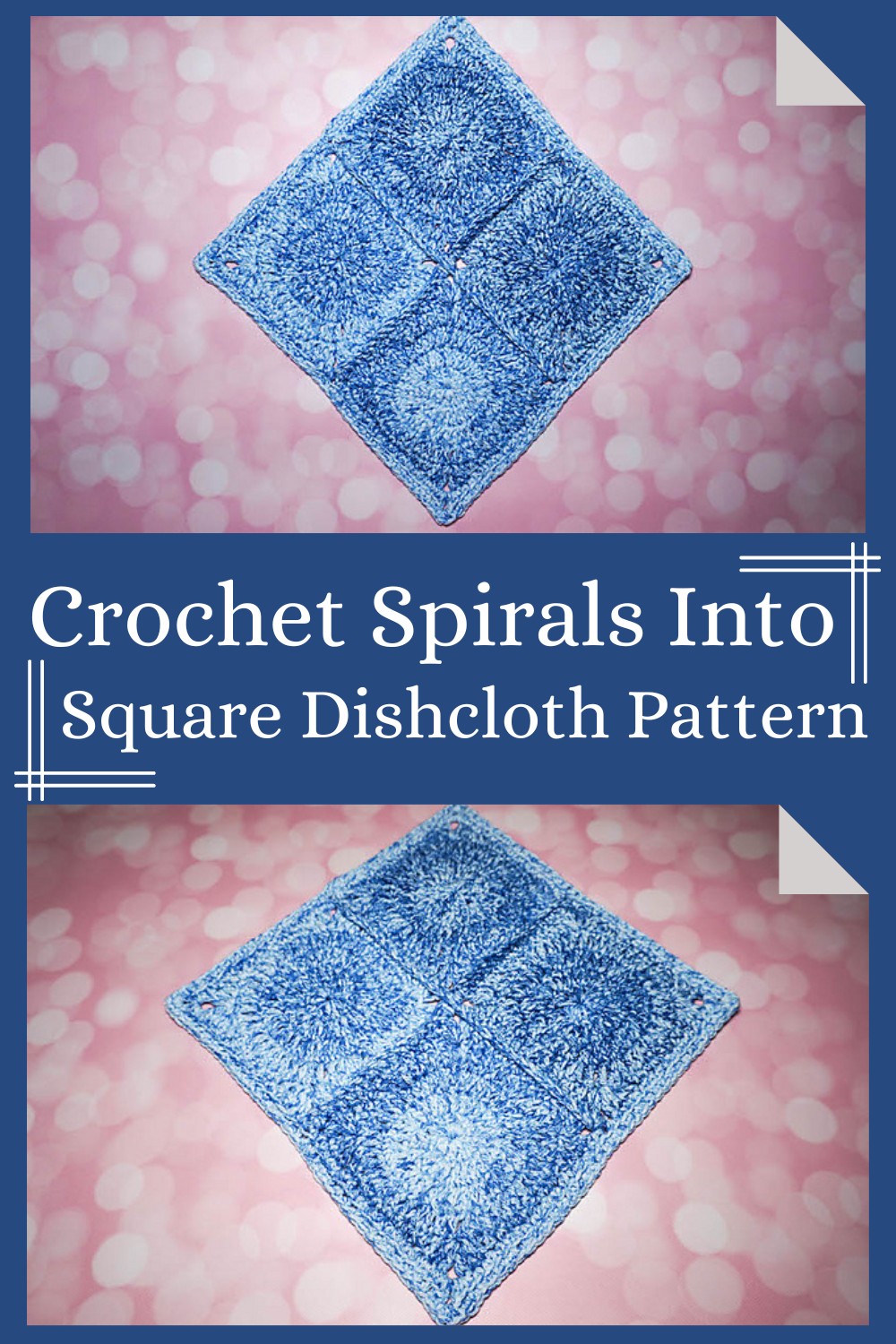 Crochet Spirals Into Square Dishcloth Pattern