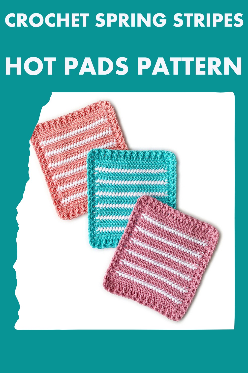 Crochet Spring Stripes Hot Pads Pattern