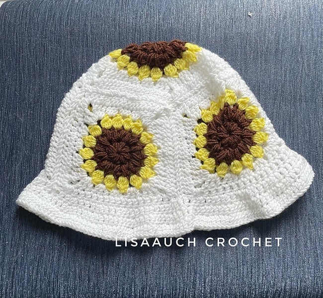 Crochet Sunflower Bucket Hat Pattern