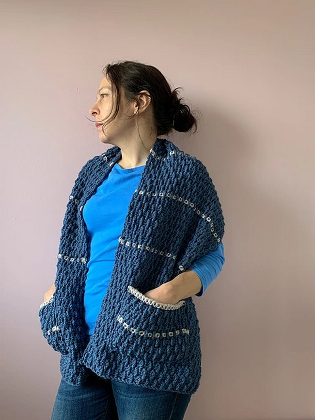 Crochet The Bumps Pocket Shawl Pattern