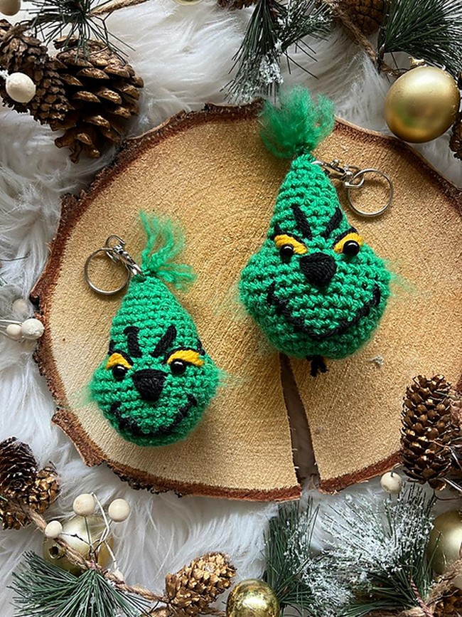 Crochet The Grinch Keychain Pattern