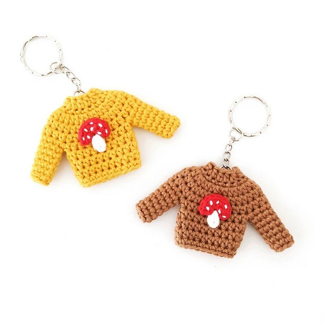 Crochet Toadstool Sweater Keychain Pattern