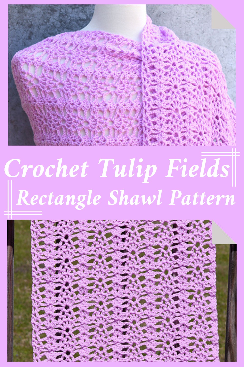 Crochet Tulip Fields Rectangle Shawl Pattern