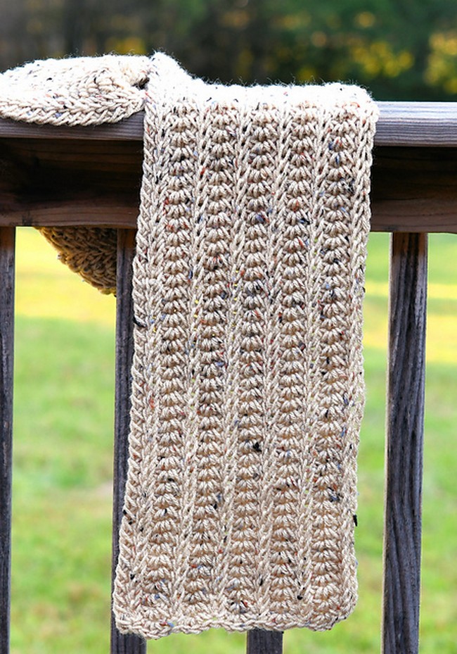 Crochet Tunisian Nautilus Mens Scarf Pattern