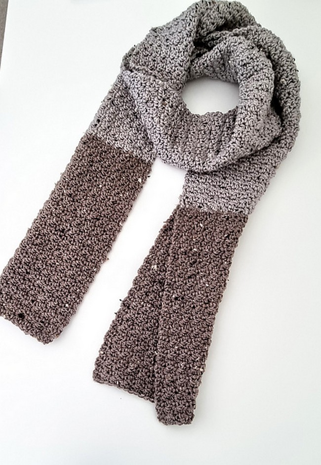 Crochet Tweed Men's Scarf Pattern