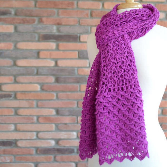 Crochetred Heart Cherry Blossom Shawl Pattern