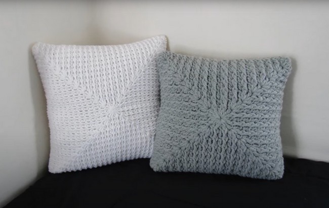 Easy Textured Granny Square Pillow