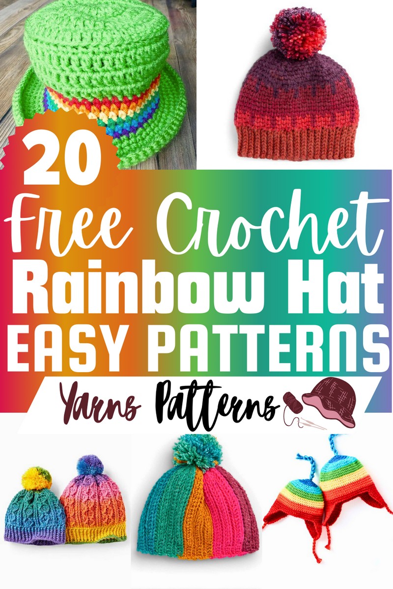 Free Crochet Rainbow Hat Patterns