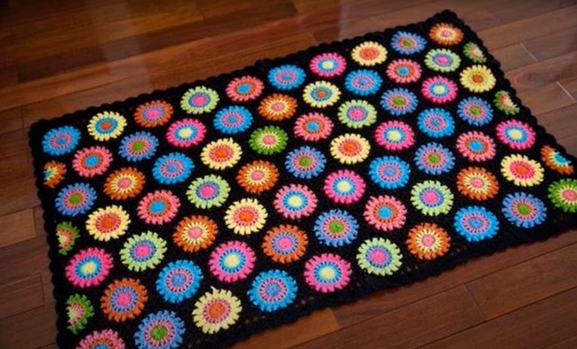 How To Crochet Colorful Easy Flower Blanket Afghan Rug Pattern