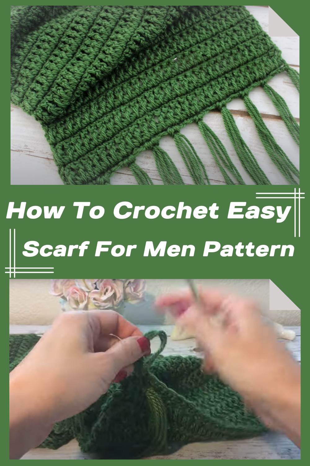 How To Crochet Easy Scarf For Men Pattern