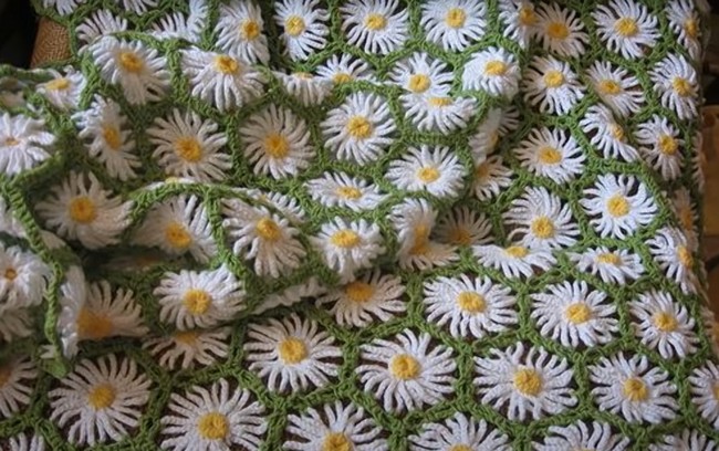 How to crochet daisy afghan blanket easy