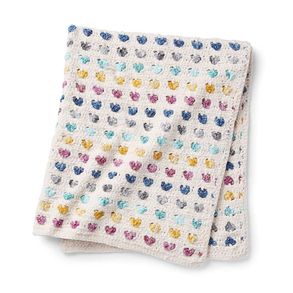  Mosaic Crochet Heart Blanket​ Pattern