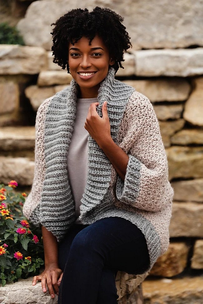 Caron Veronica Cocoon Cardi Pattern