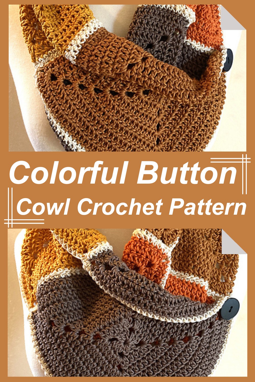 Colorful Button Cowl Crochet Pattern