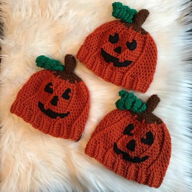 Crochet Autumn Pumpkin Beanie Pattern