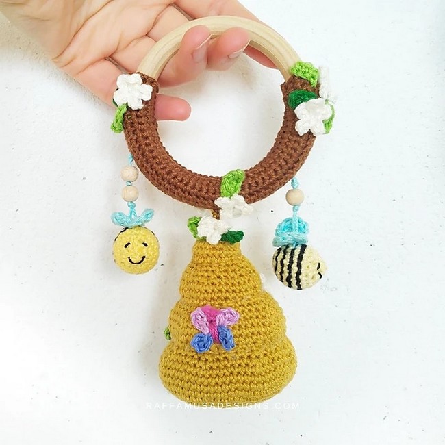 Crochet Beehive Baby Rattle Pattern