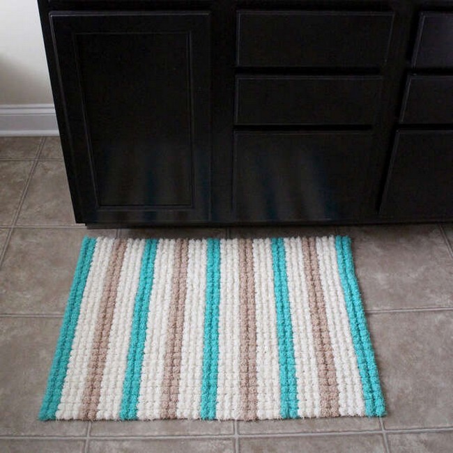 Crochet Bobble Scrubby Bath Mat Pattern