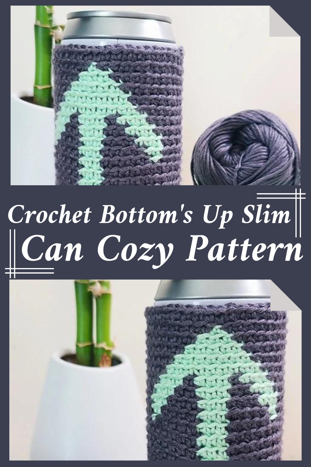 Crochet Bottom's Up Slim Can Cozy Pattern