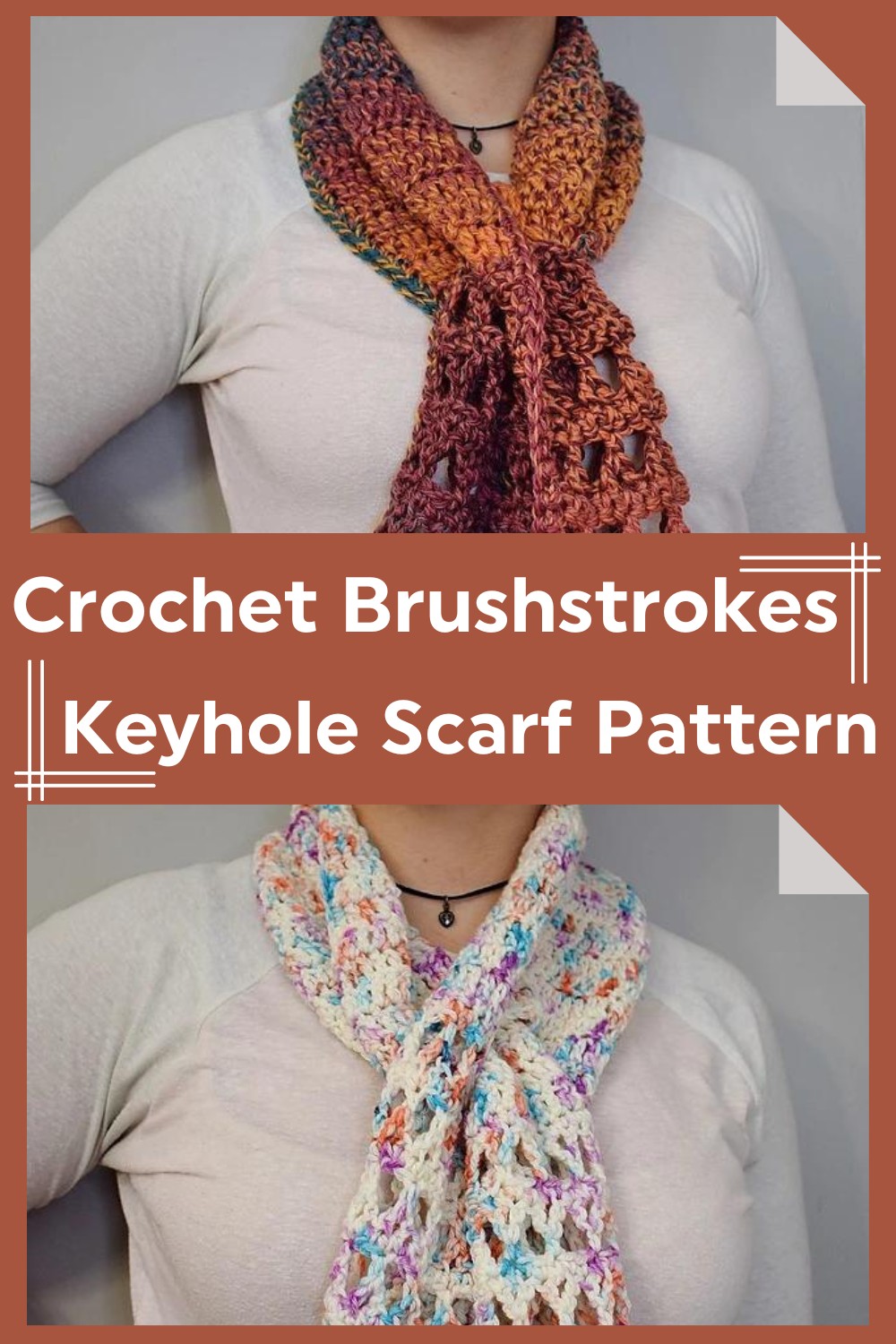 Crochet Brushstrokes Keyhole Scarf Pattern