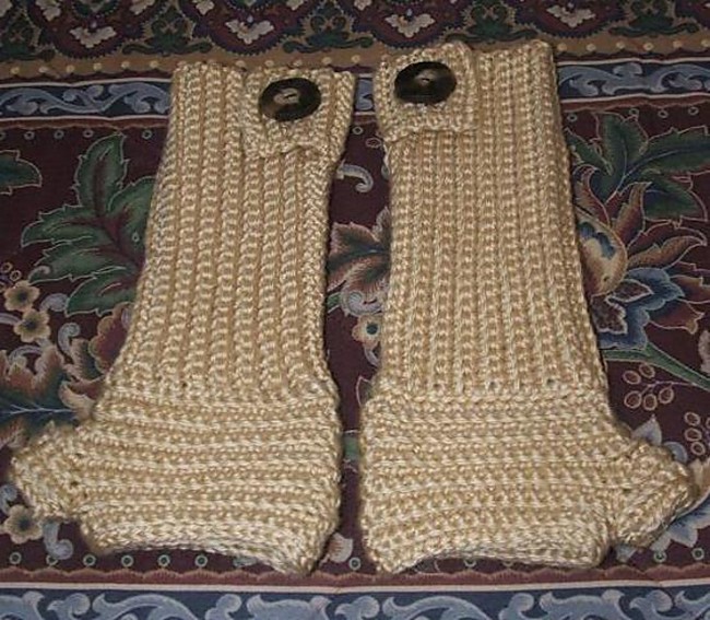 Crochet Button Arm Warmers Pattern