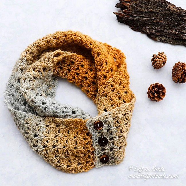 Crochet Candied Ginger Infinity Scarf Pattern