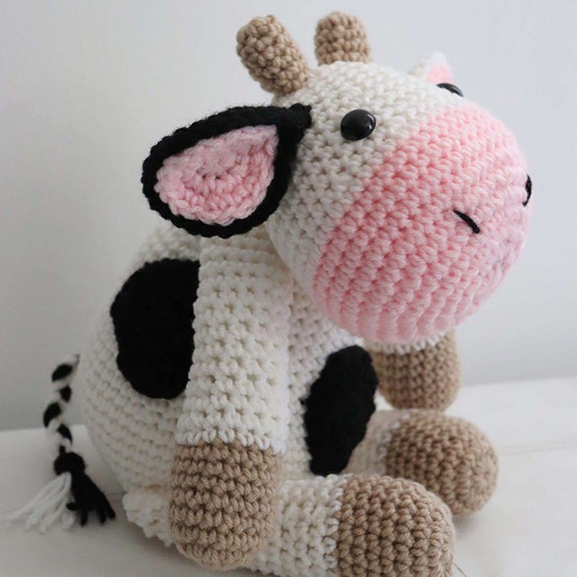 Crochet Cow Stuffie Pattern