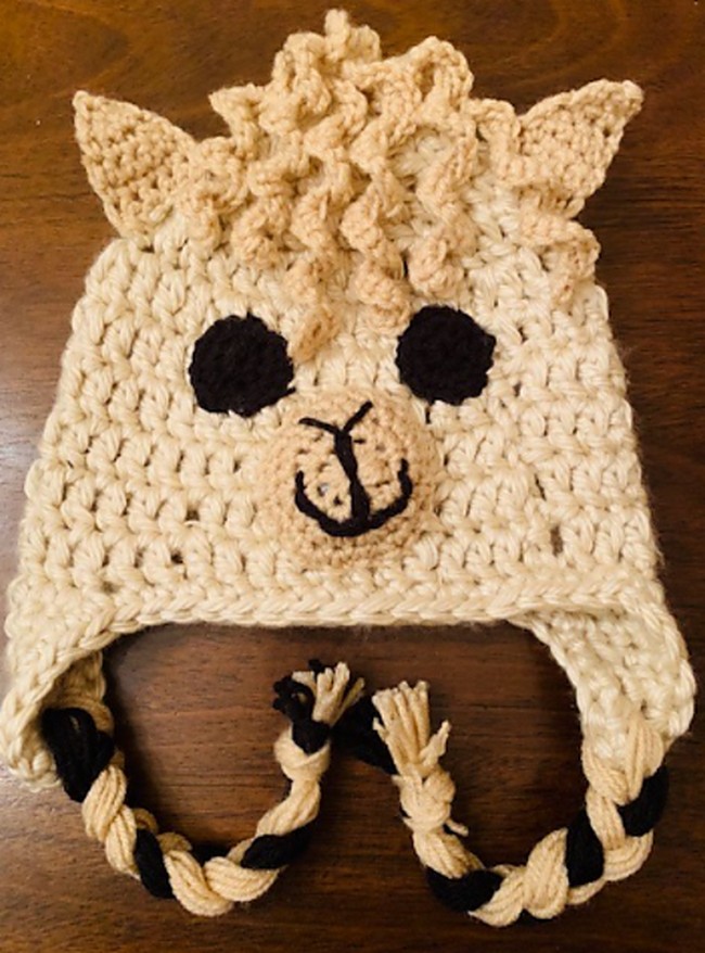 Crochet Curly Hair Llama Hat Pattern