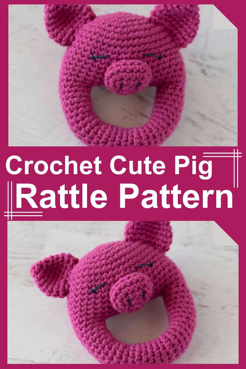 Crochet Cute Pig Rattle Pattern