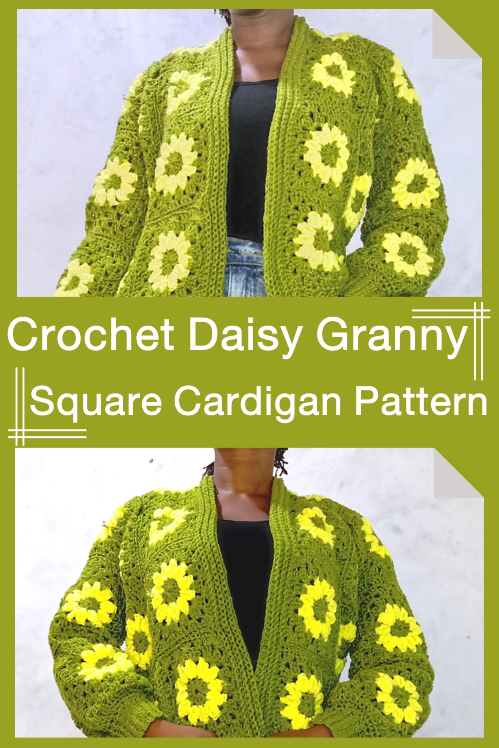 Crochet Daisy Granny Square Cardigan Pattern