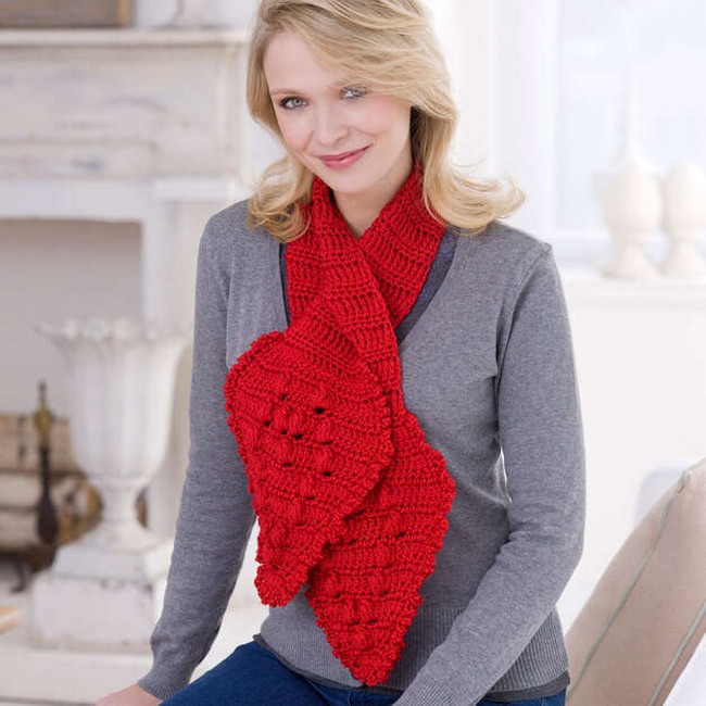 Crochet Easy Keyhole Scarf Pattern 