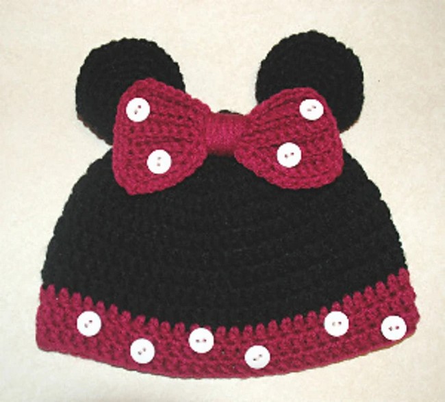 Crochet Easy Minnie Mouse Hat Pattern