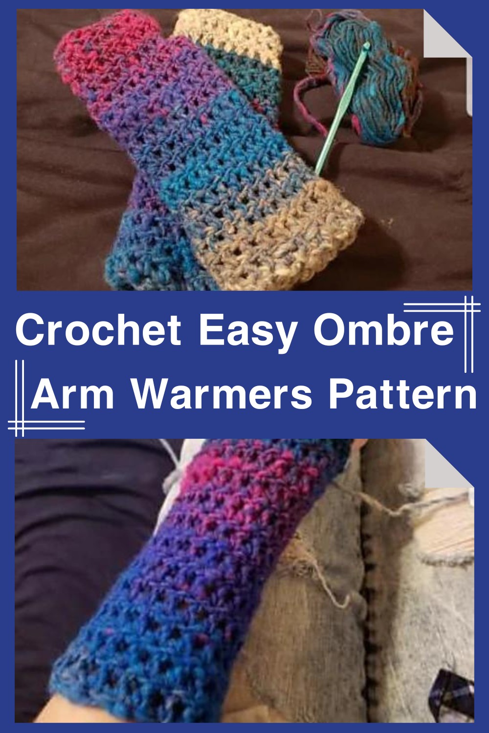 Crochet Easy Ombre Arm Warmers Pattern