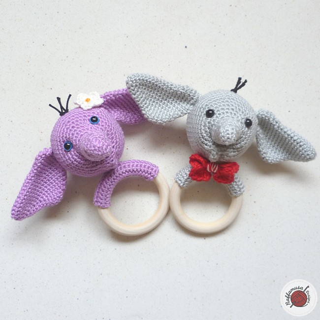 Crochet Elephant Baby Rattle Pattern